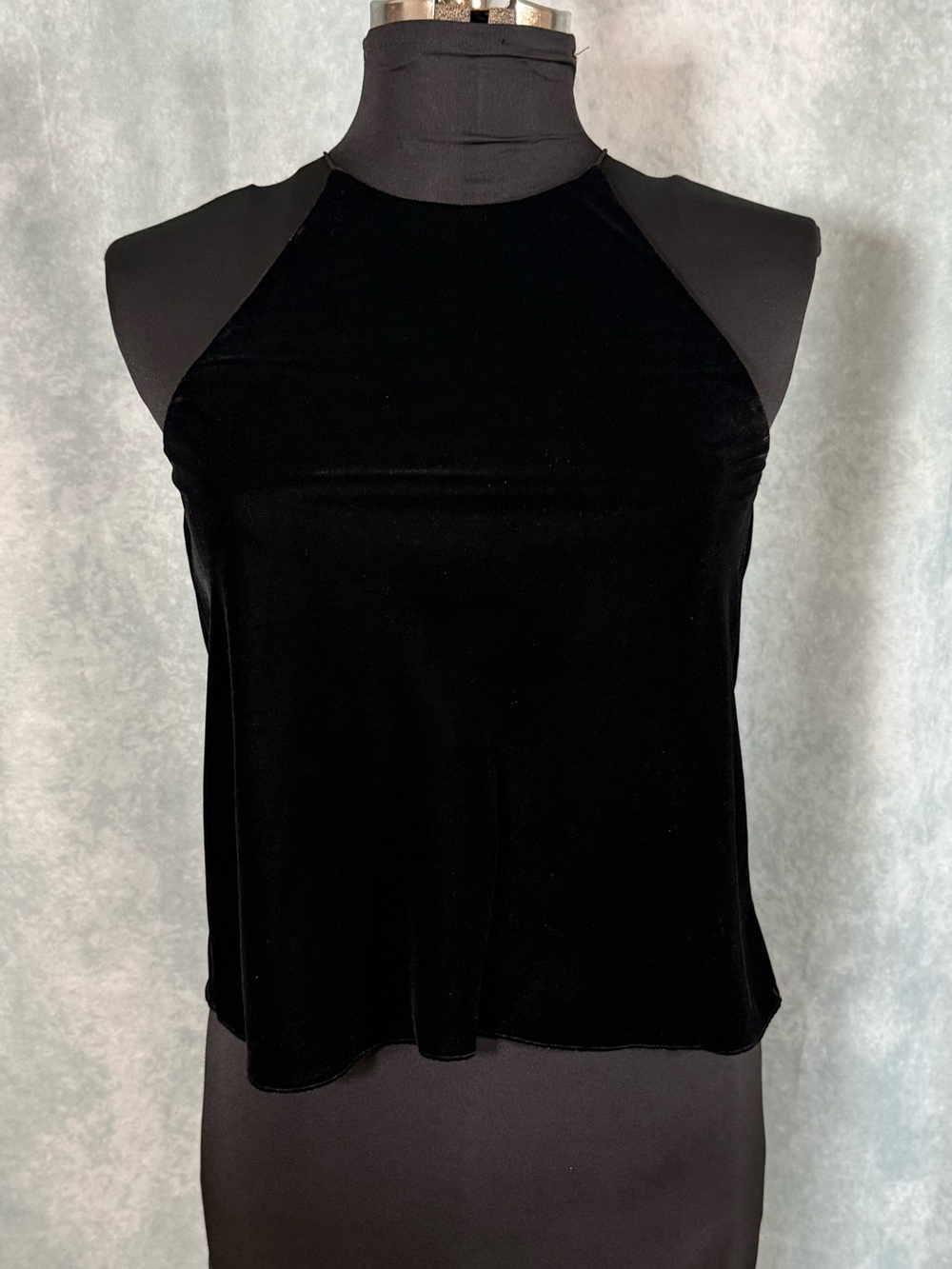 Zara Velvet Sleeveless Top Black Small